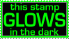 Glows in the dark stamp